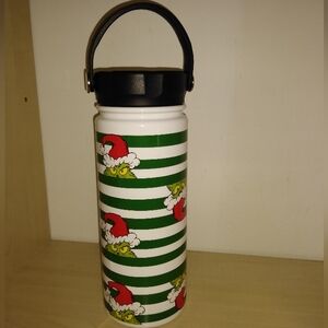 Dr. Seus The Grinch Striped 20oz Water Bottle with Top Handle
